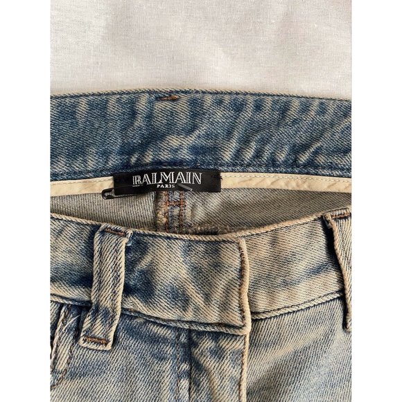 Balmain Women's Moto-style Distressed Low-Rise 36 - Picture 10 of 12